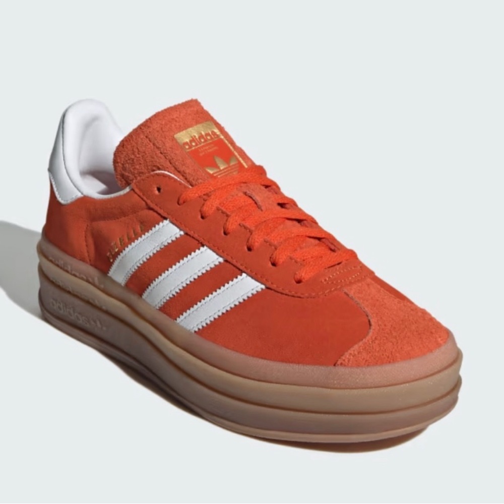 Women’s Adidas gazelle bold collegiate orange with gum sole